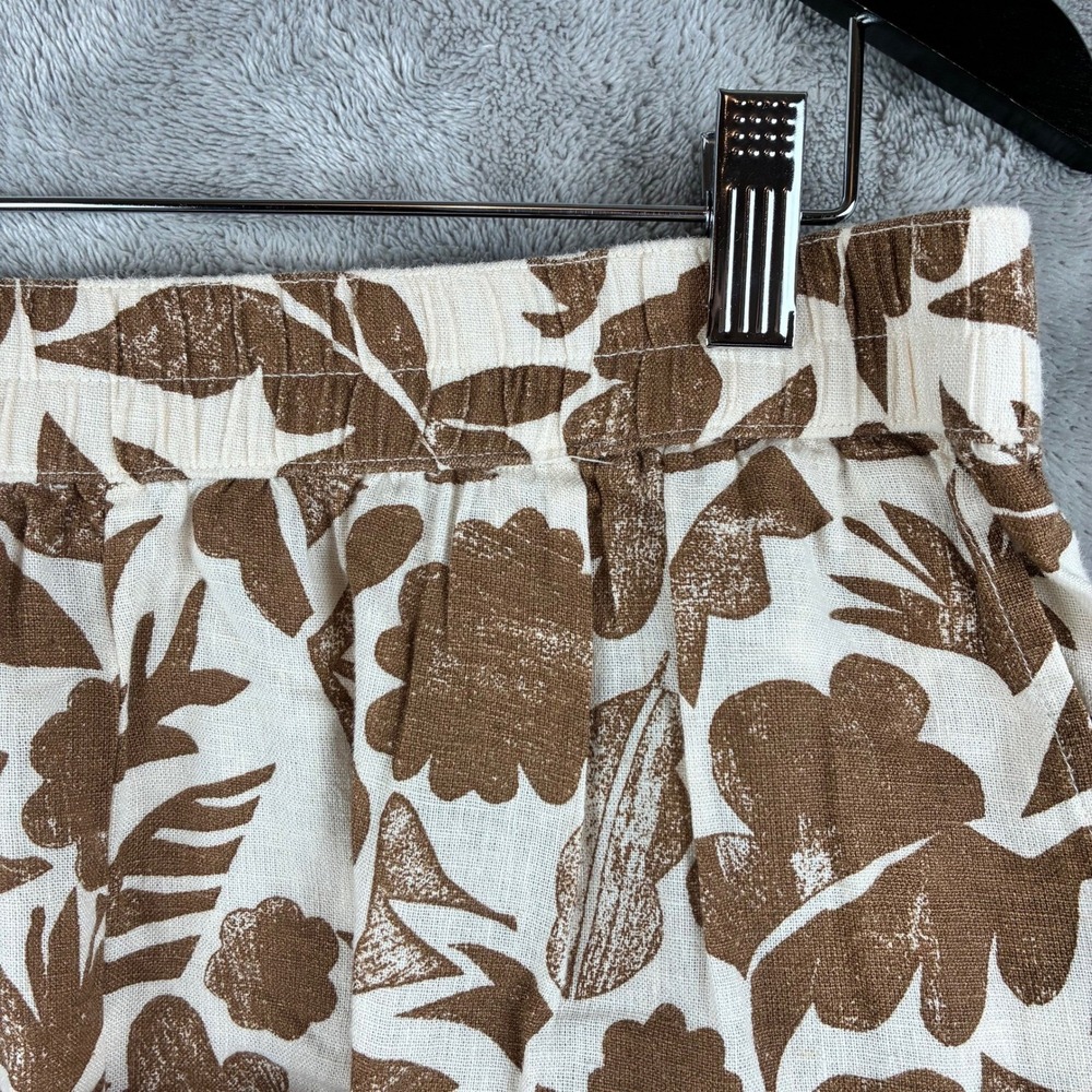 NWOT Carve Designs Short Rhett Women S Linen Blend Brown Cream Rum Print Floral - Picture 8 of 14